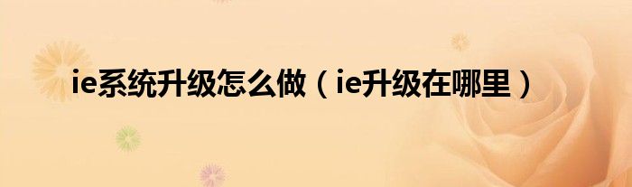 ie系统升级怎么做（ie升级在哪里）