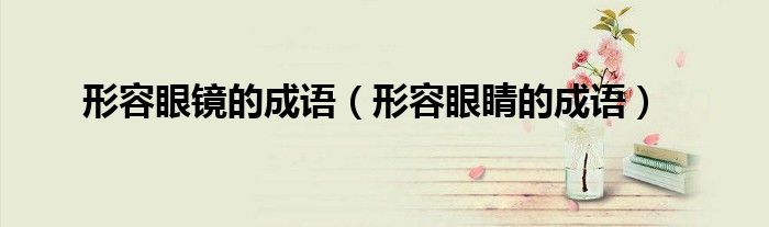 形容眼镜的成语（形容眼睛的成语）