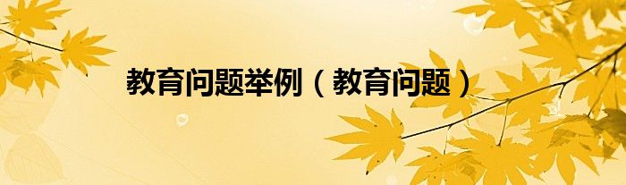 教育问题举例（教育问题）