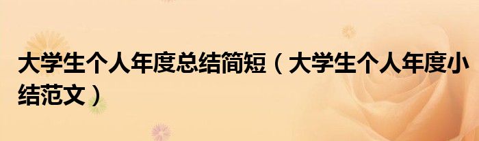 大学生个人年度总结简短（大学生个人年度小结范文）