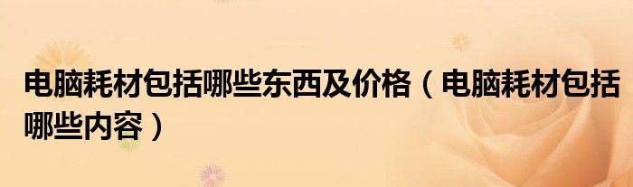 电脑耗材包括哪些东西及价格（电脑耗材包括哪些内容）