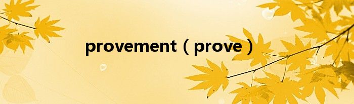 provement（prove）