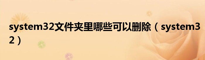 system32文件夹里哪些可以删除（system32）