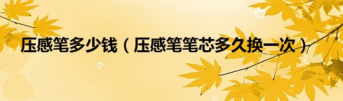 压感笔多少钱（压感笔笔芯多久换一次）