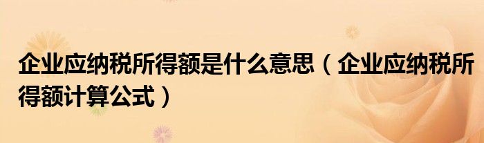 企业应纳税所得额是什么意思（企业应纳税所得额计算公式）