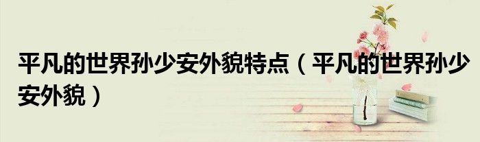 平凡的世界孙少安外貌特点（平凡的世界孙少安外貌）