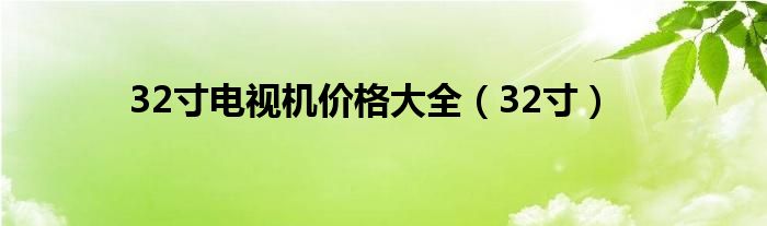 32寸电视机价格大全（32寸）