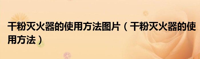 干粉灭火器的使用方法图片（干粉灭火器的使用方法）