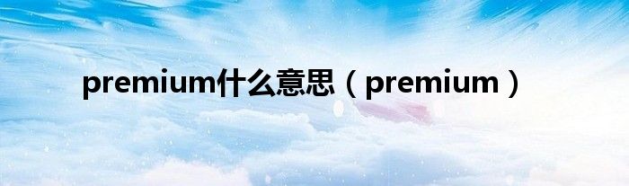 premium什么意思（premium）