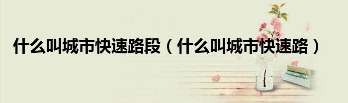 什么叫城市快速路段（什么叫城市快速路）