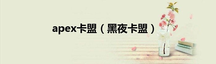 apex卡盟（黑夜卡盟）