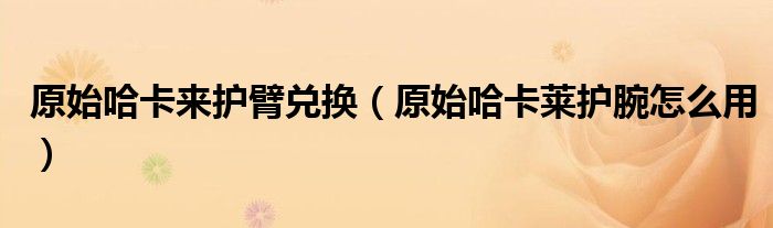 原始哈卡来护臂兑换（原始哈卡莱护腕怎么用）