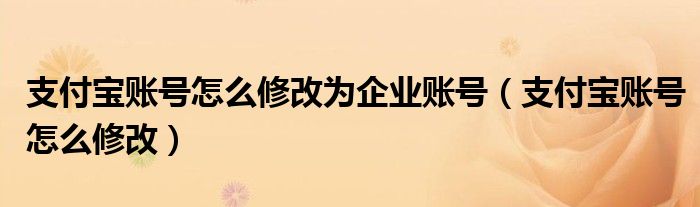 支付宝账号怎么修改为企业账号（支付宝账号怎么修改）