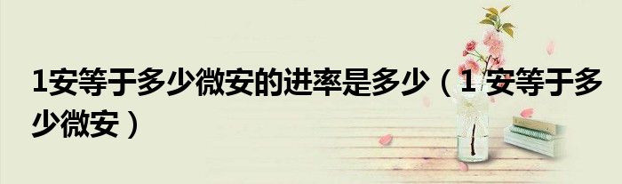 1安等于多少微安的进率是多少（1 安等于多少微安）