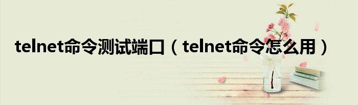 telnet命令测试端口（telnet命令怎么用）