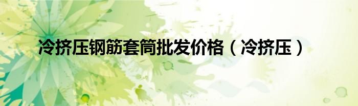 冷挤压钢筋套筒批发价格（冷挤压）