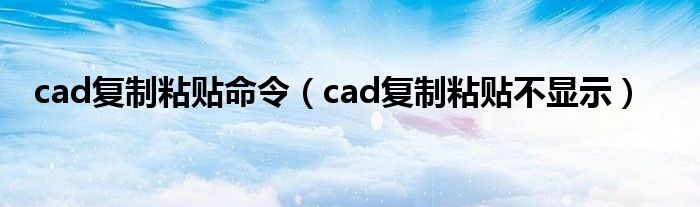 cad复制粘贴命令（cad复制粘贴不显示）