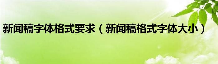 新闻稿字体格式要求（新闻稿格式字体大小）
