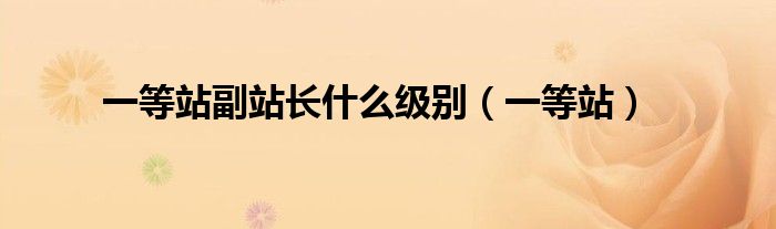 一等站副站长什么级别（一等站）