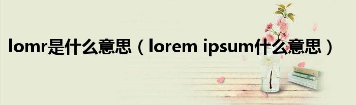 lomr是什么意思（lorem ipsum什么意思）