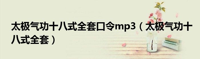 太极气功十八式全套口令mp3（太极气功十八式全套）