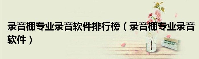 录音棚专业录音软件排行榜（录音棚专业录音软件）