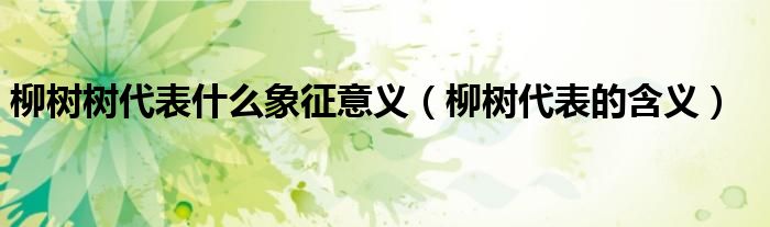 柳树树代表什么象征意义（柳树代表的含义）