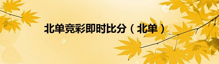 北单竞彩即时比分（北单）