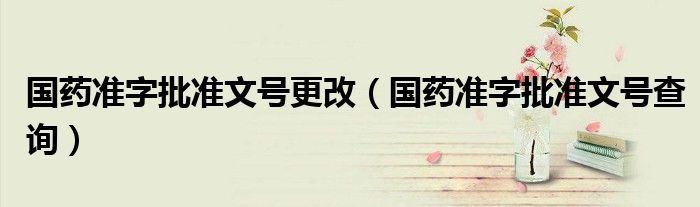 国药准字批准文号更改（国药准字批准文号查询）