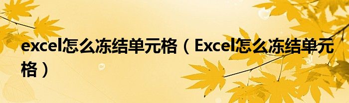 excel怎么冻结单元格（Excel怎么冻结单元格）