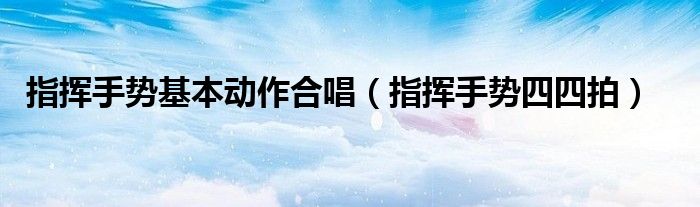指挥手势基本动作合唱（指挥手势四四拍）