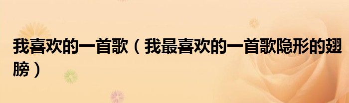 我喜欢的一首歌（我最喜欢的一首歌隐形的翅膀）
