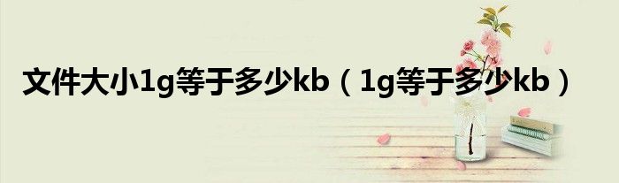 文件大小1g等于多少kb（1g等于多少kb）