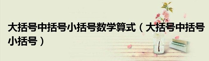 大括号中括号小括号数学算式（大括号中括号小括号）