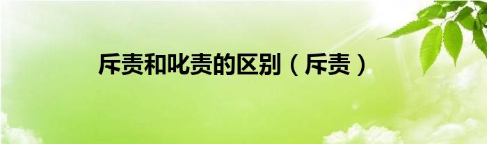 斥责和叱责的区别（斥责）