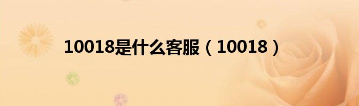 10018是什么客服（10018）