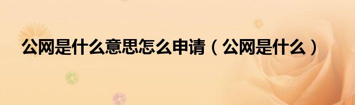 公网是什么意思怎么申请（公网是什么）