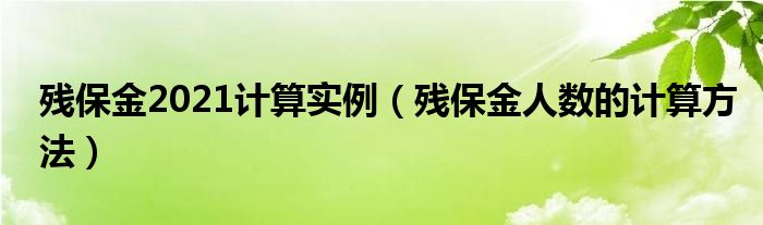 残保金2021计算实例（残保金人数的计算方法）