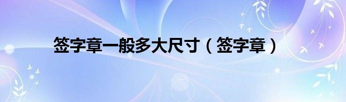 签字章一般多大尺寸（签字章）
