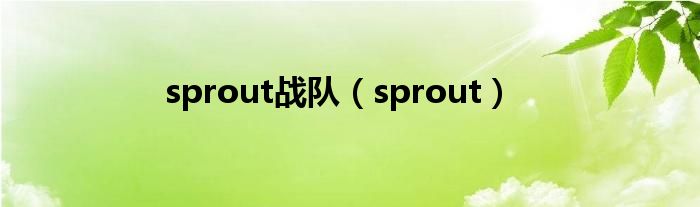 sprout战队（sprout）