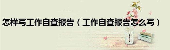 怎样写工作自查报告（工作自查报告怎么写）