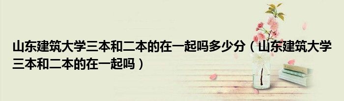 山东建筑大学三本和二本的在一起吗多少分（山东建筑大学三本和二本的在一起吗）