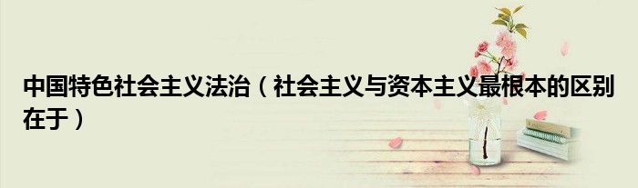 中国特色社会主义法治（社会主义与资本主义最根本的区别在于）