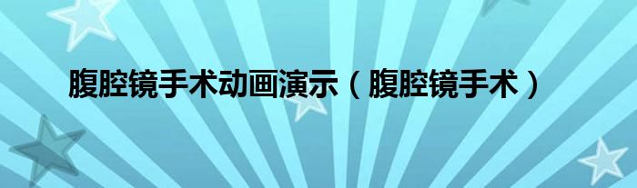 腹腔镜手术动画演示（腹腔镜手术）