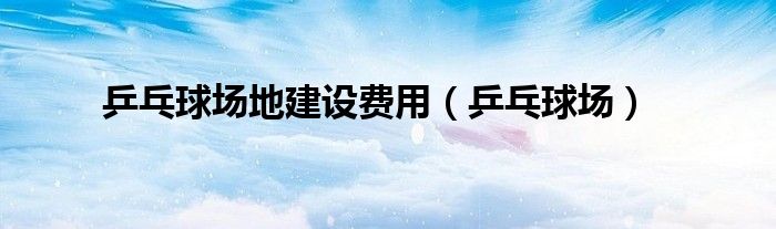 乒乓球场地建设费用（乒乓球场）