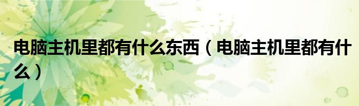 电脑主机里都有什么东西（电脑主机里都有什么）