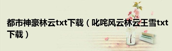 都市神豪林云txt下载（叱咤风云林云王雪txt下载）