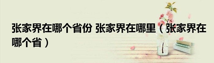 张家界在哪个省份 张家界在哪里（张家界在哪个省）