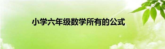 小学六年级数学所有的公式