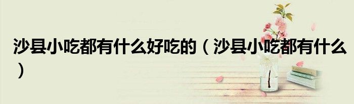 沙县小吃都有什么好吃的（沙县小吃都有什么）